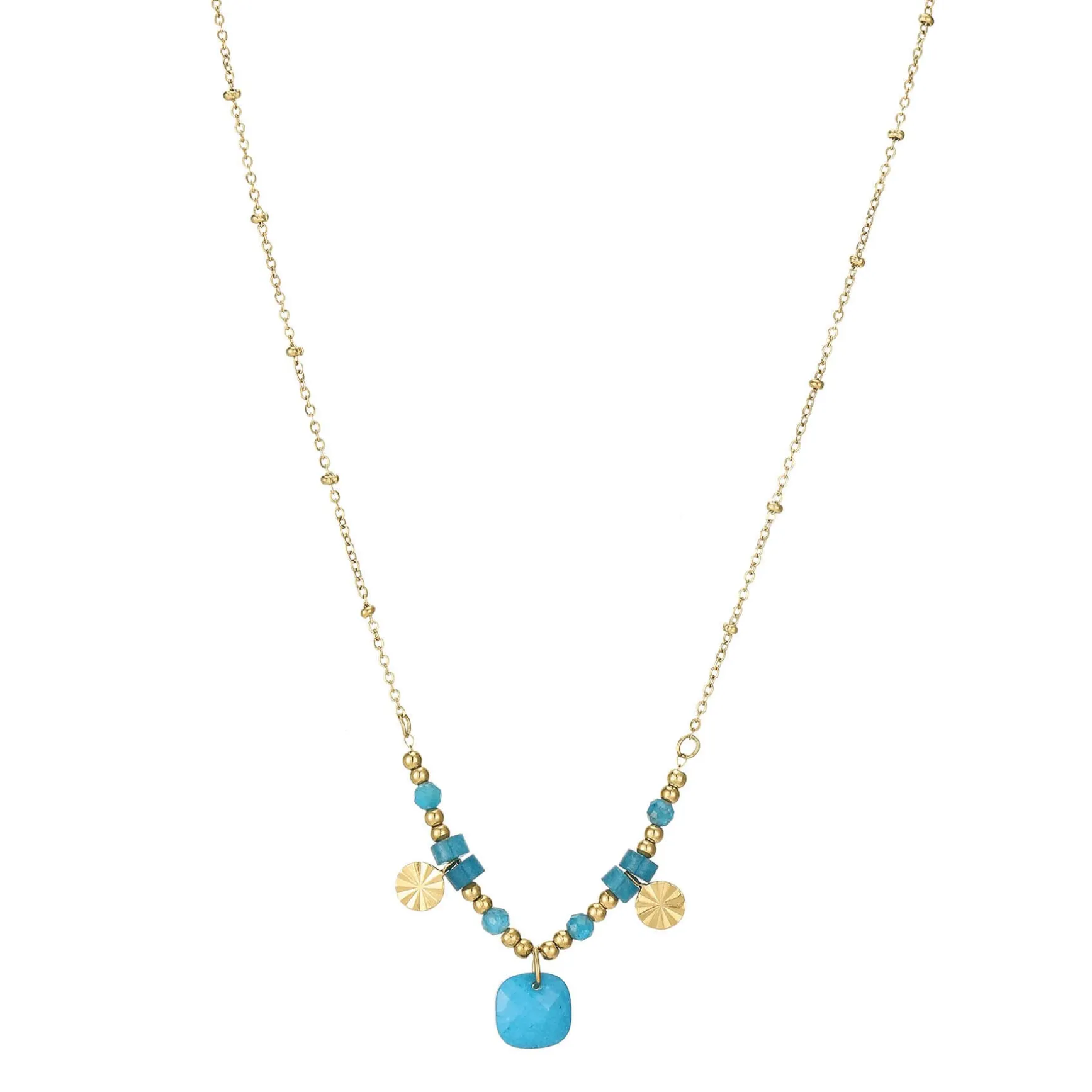 Collier Cancun Pierres Apatite bleue