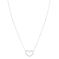 Collier Coeur Argent 925 rhodié