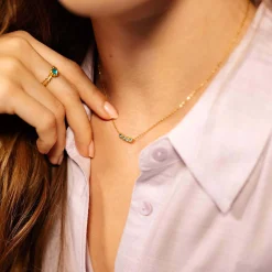 Collier Comete zircons bleus