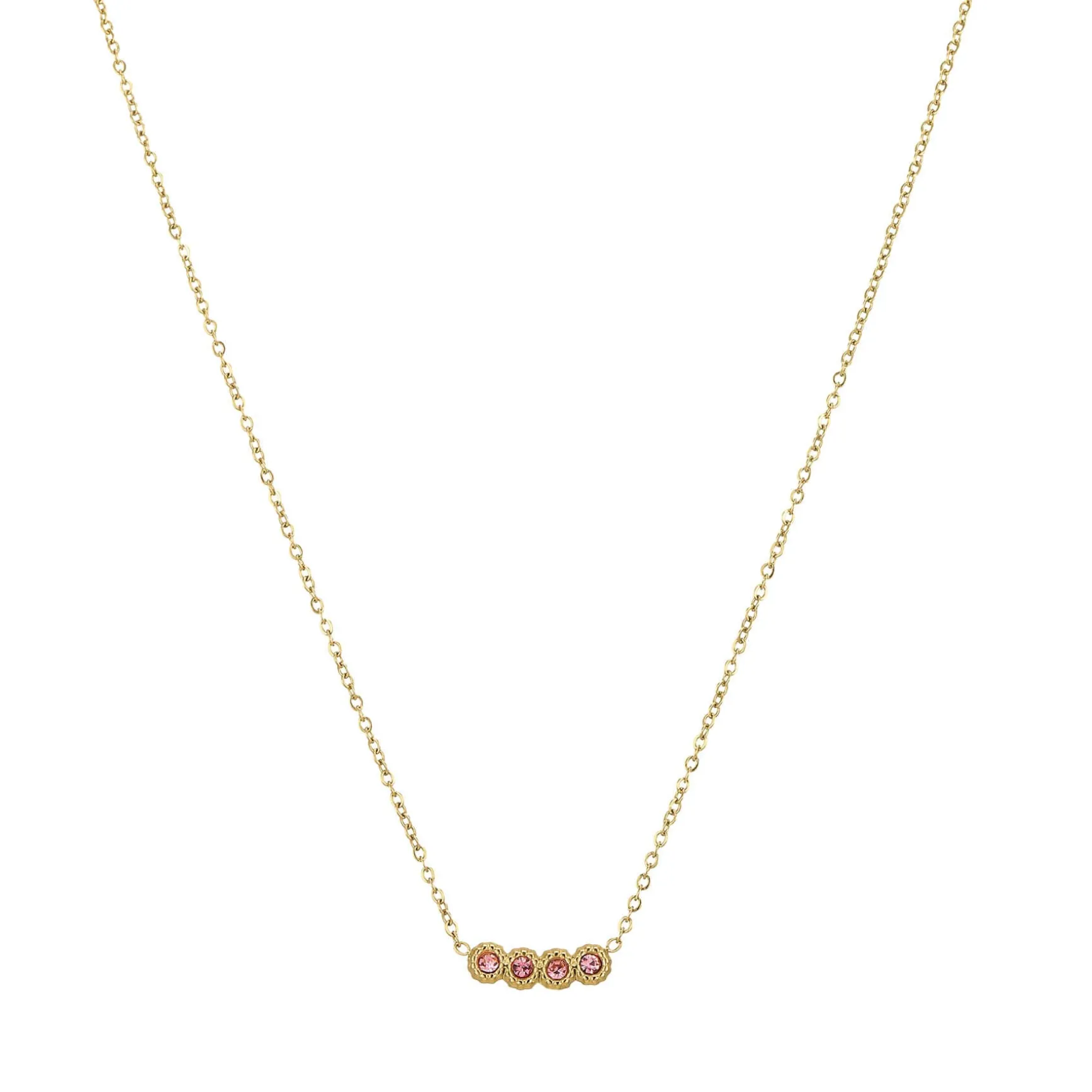 Collier Comete zircons roses