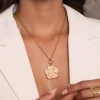 Collier Eden rose acier doré or