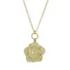 Collier Eden vert acier doré or