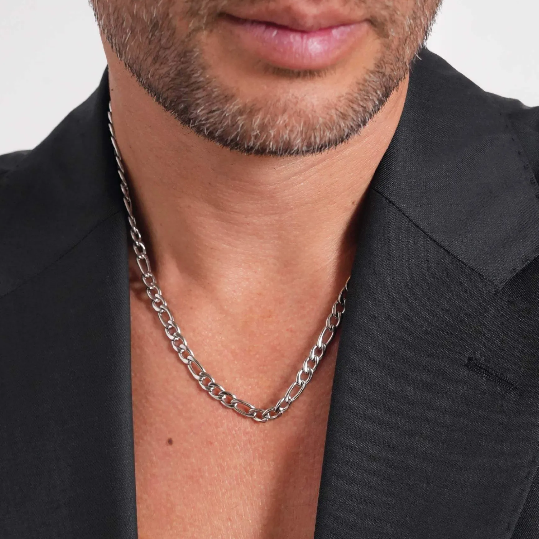Collier Emile acier argenté