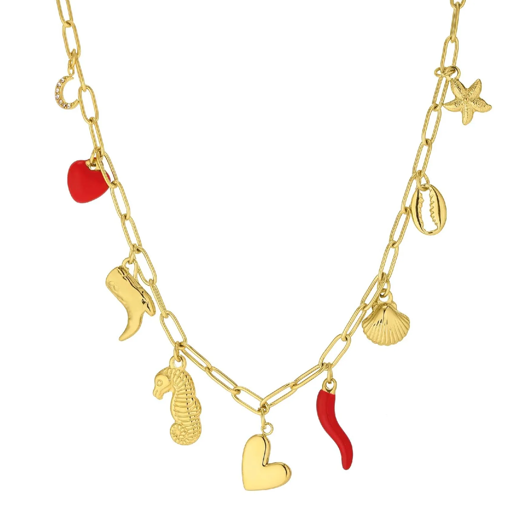 Collier Epona acier doré or