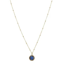 Collier Etoiles Lapis Lazuli acier doré or