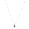 Collier Eventail acier Obsidienne