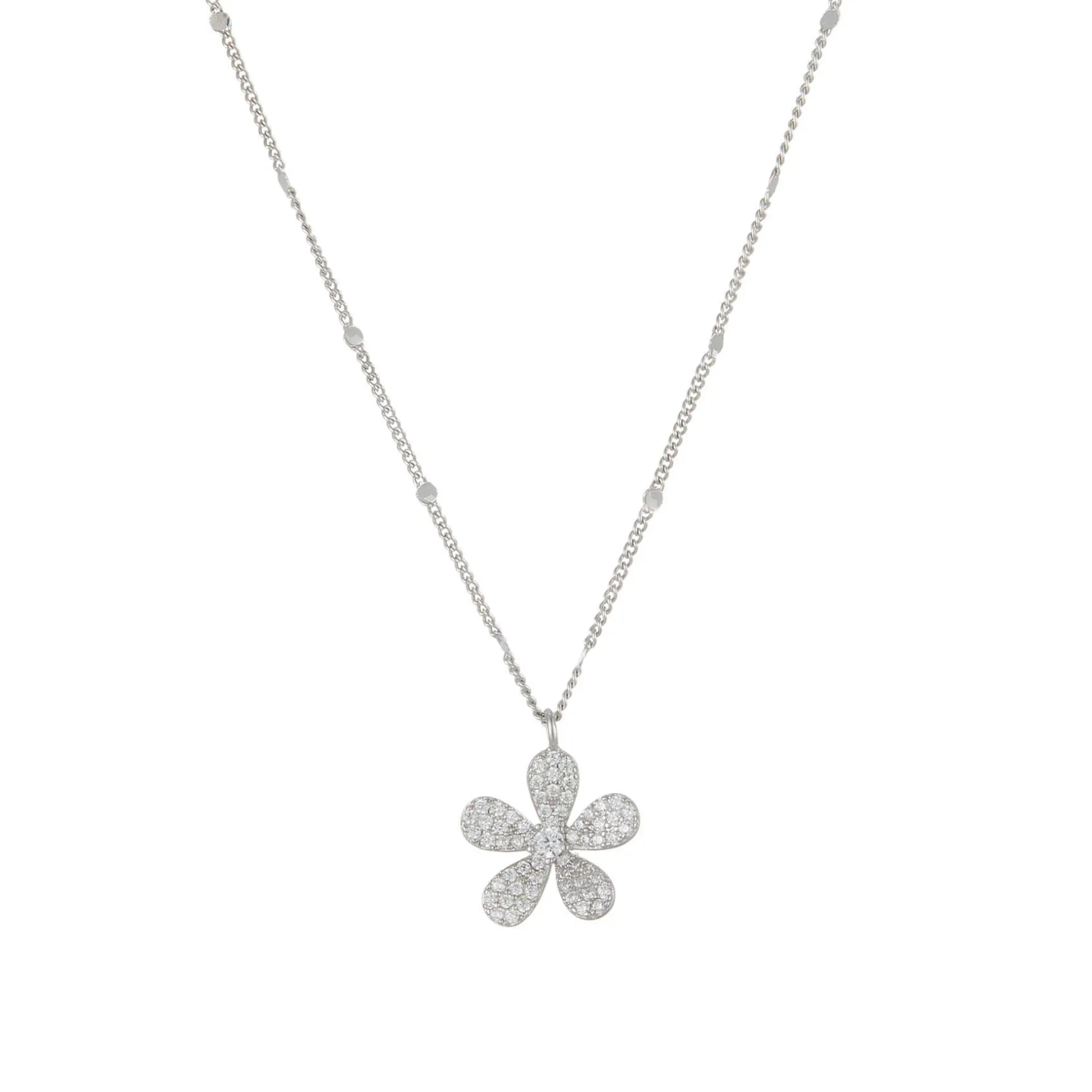 Collier Flora zircons Argent 925 rhodié