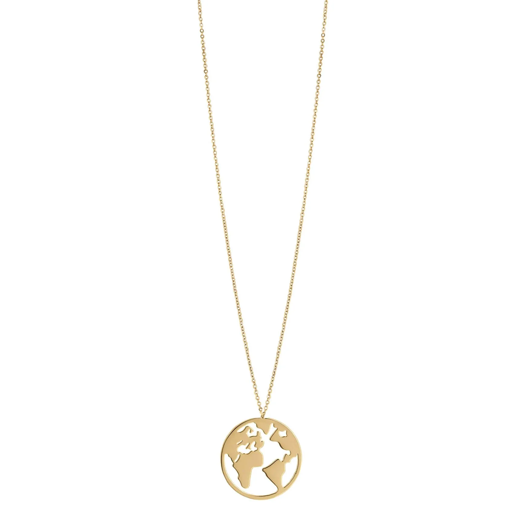 Collier Globe acier doré or