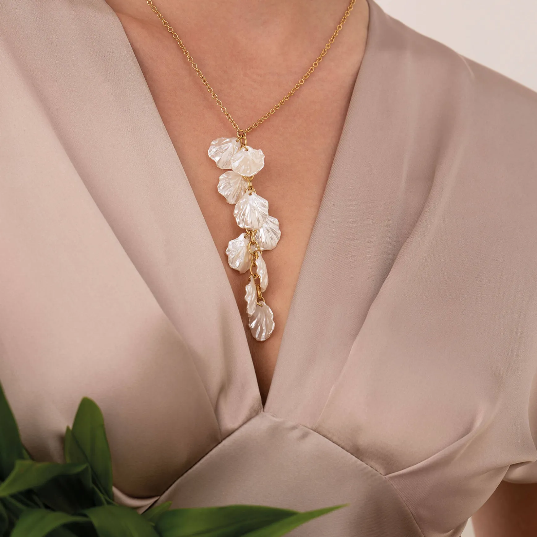 Collier Honorine acier doré or