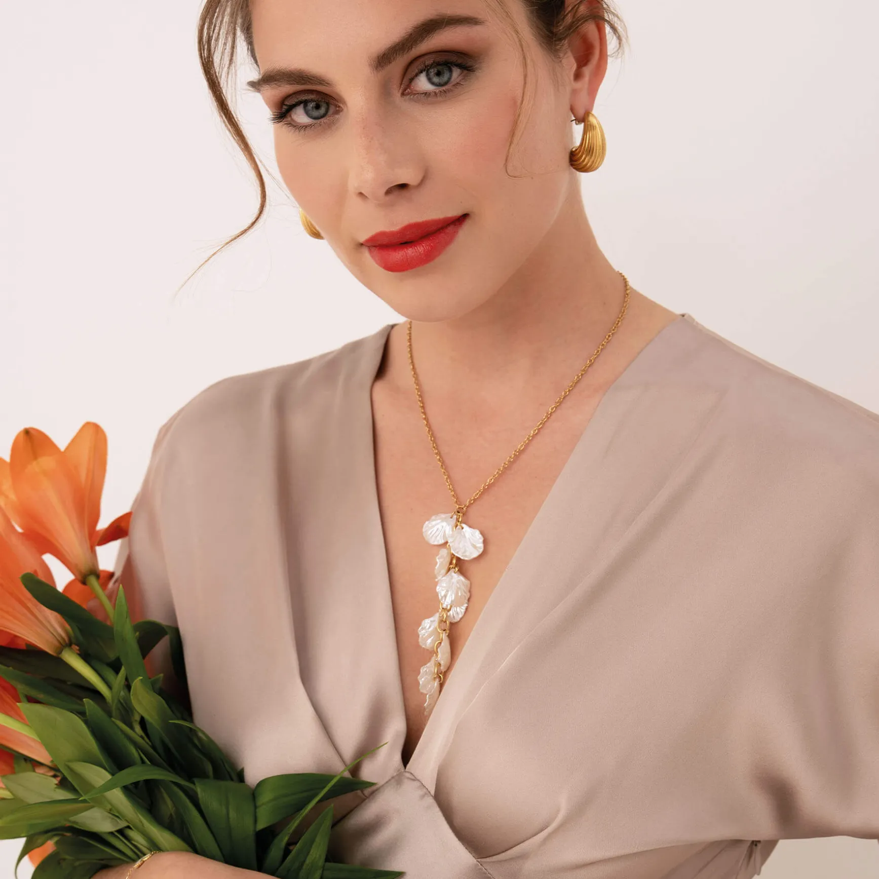 Collier Honorine acier doré or