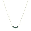 Collier Isa Pierres Malachite acier doré or