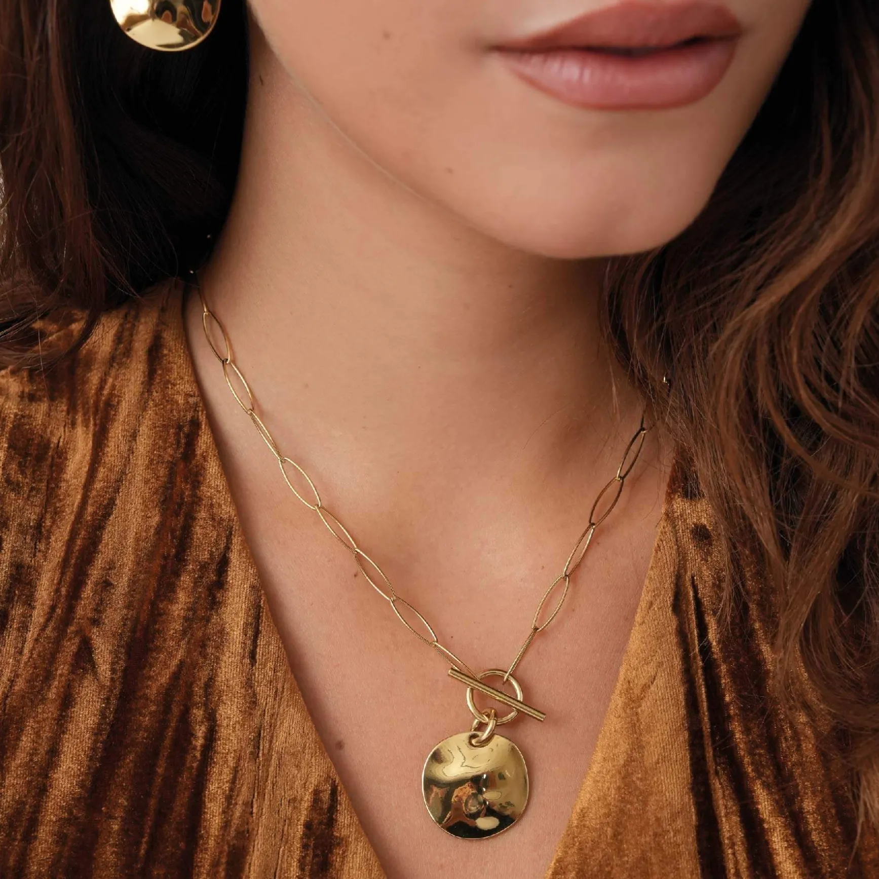 Collier Izzy acier doré or