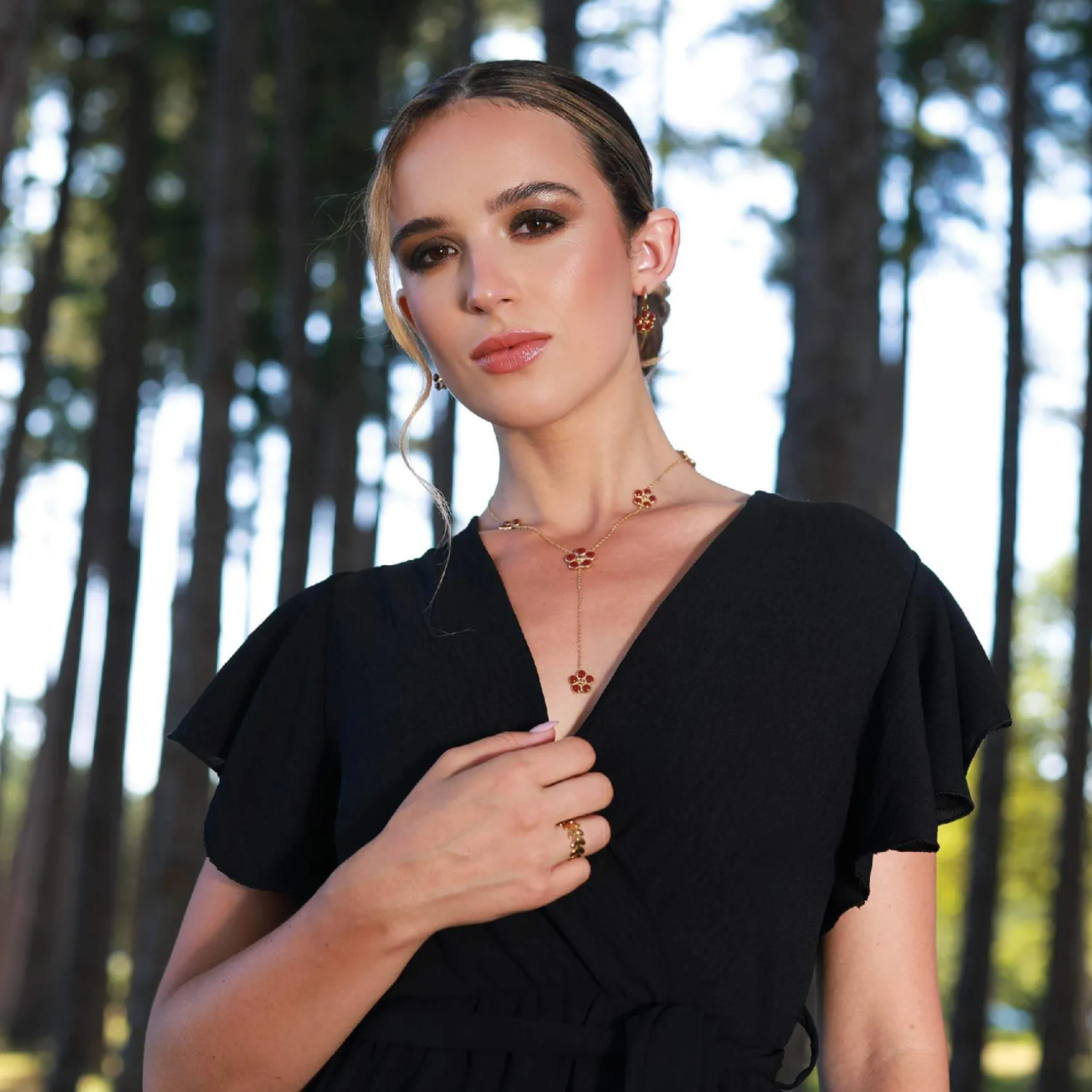 Collier Juna acier doré or