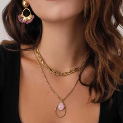 Collier Kario acier doré or rose