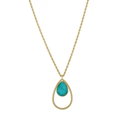 Collier Kario acier doré or vert