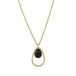 Collier Kario acier doré or noir