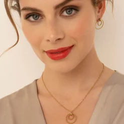 Collier Lison acier doré or