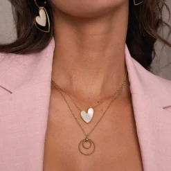 Collier Lison acier doré or