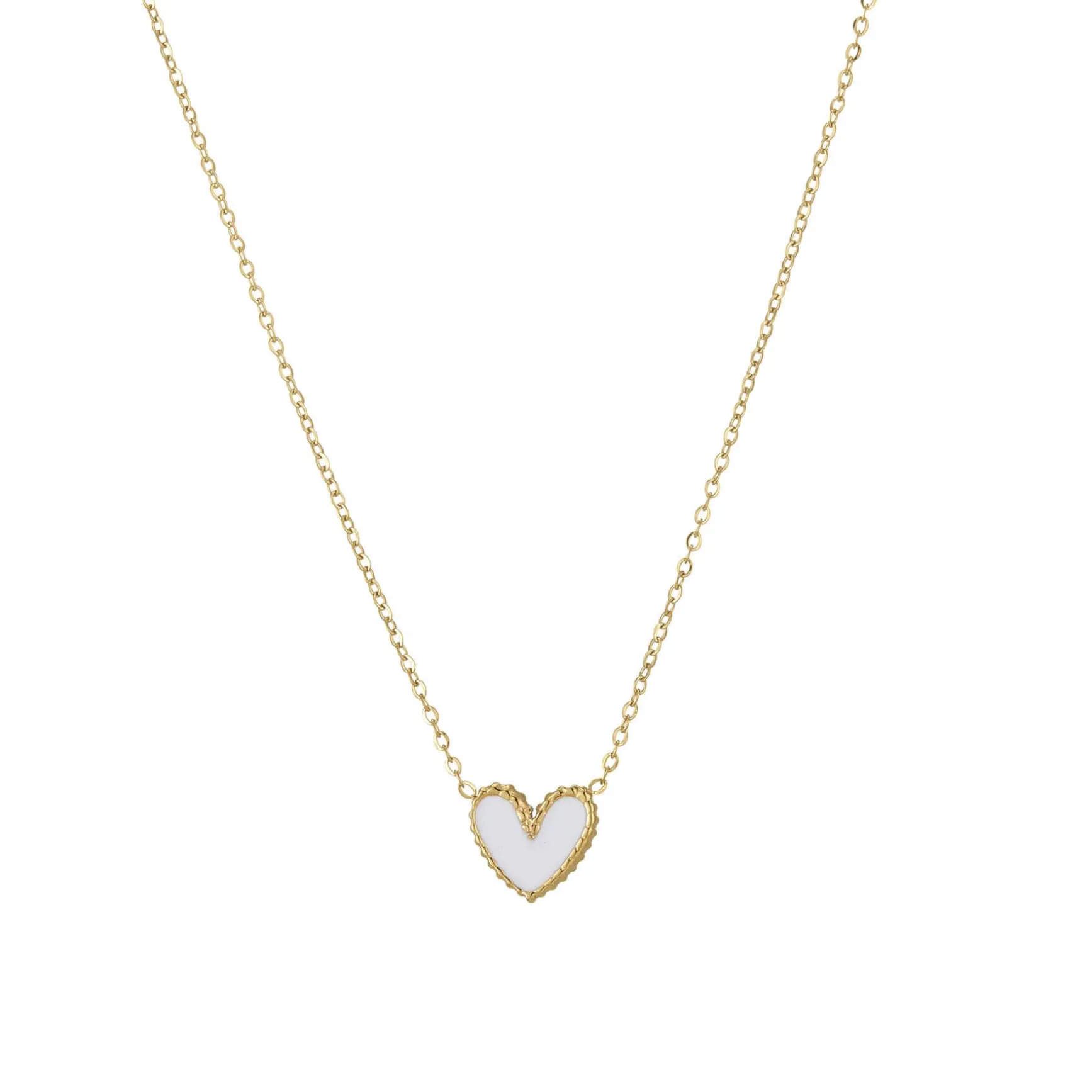 Collier Lolly blanc acier doré or