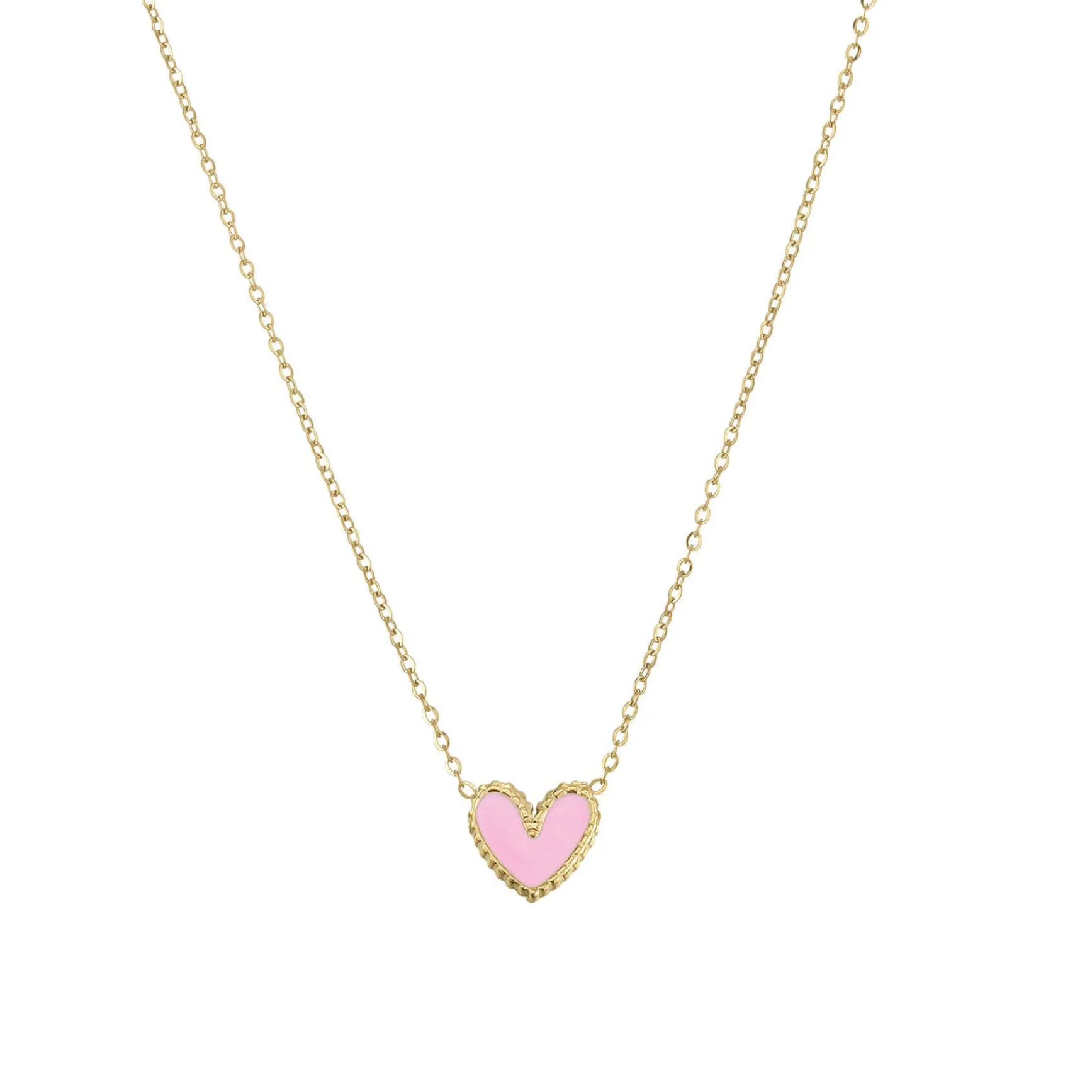 Collier Lolly rose acier doré or