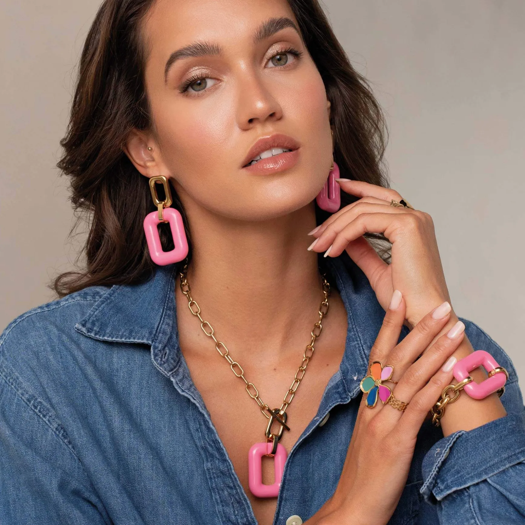 Collier Léonie rose
