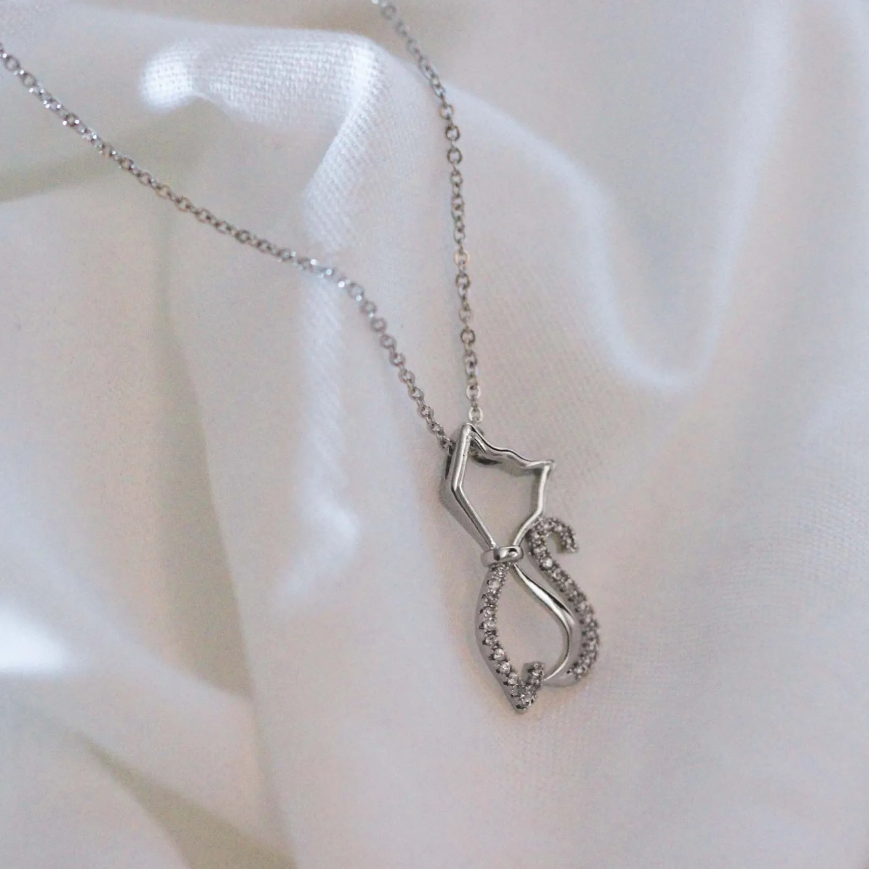 Collier Love Cat strass