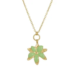 Collier Maddy Vert acier doré or