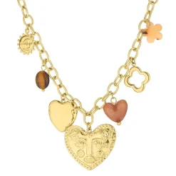 Collier Madeleine acier doré or