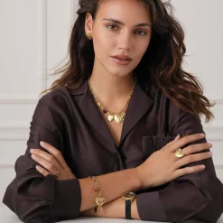 Collier Madeleine acier doré or