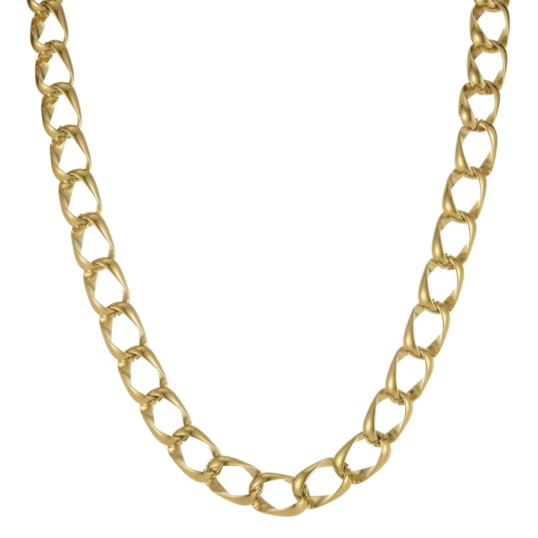 Collier maille Albane acier doré or