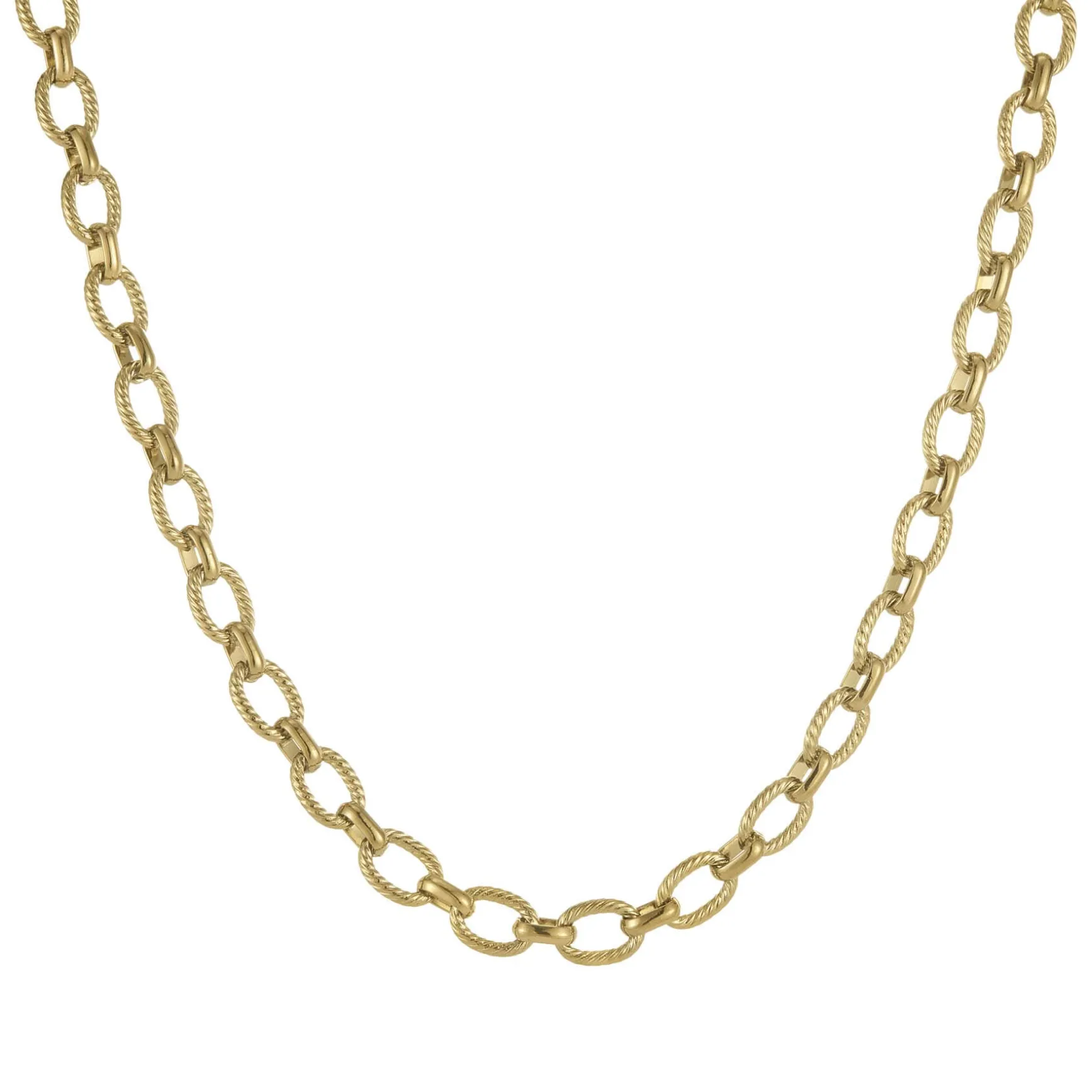 Collier maille Alfonsa acier doré or