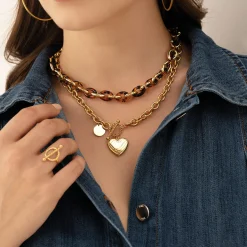 Collier Maille Dolceta acier doré or
