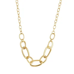 Collier maillons acier doré or