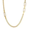Collier Maillons blancs acier doré or