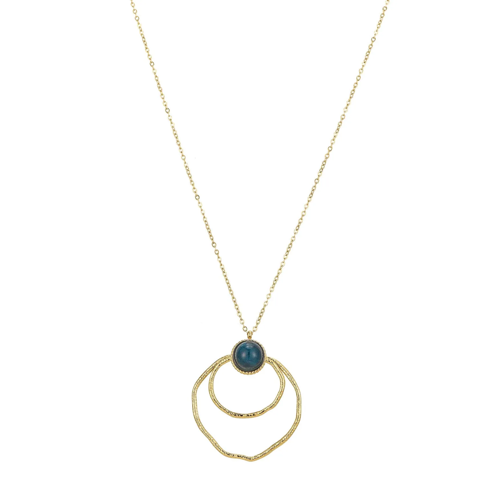 Collier Majo Pierre Apatite bleue