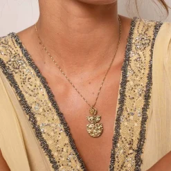Collier Mendosa acier doré or