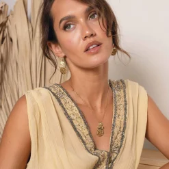 Collier Mendosa acier doré or