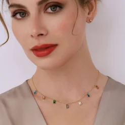 Collier Mila Strass multicolores