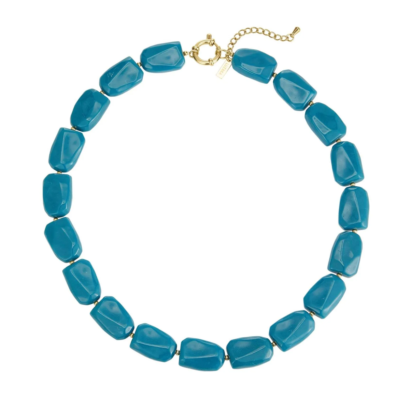 Collier Naomi bleu acier doré or