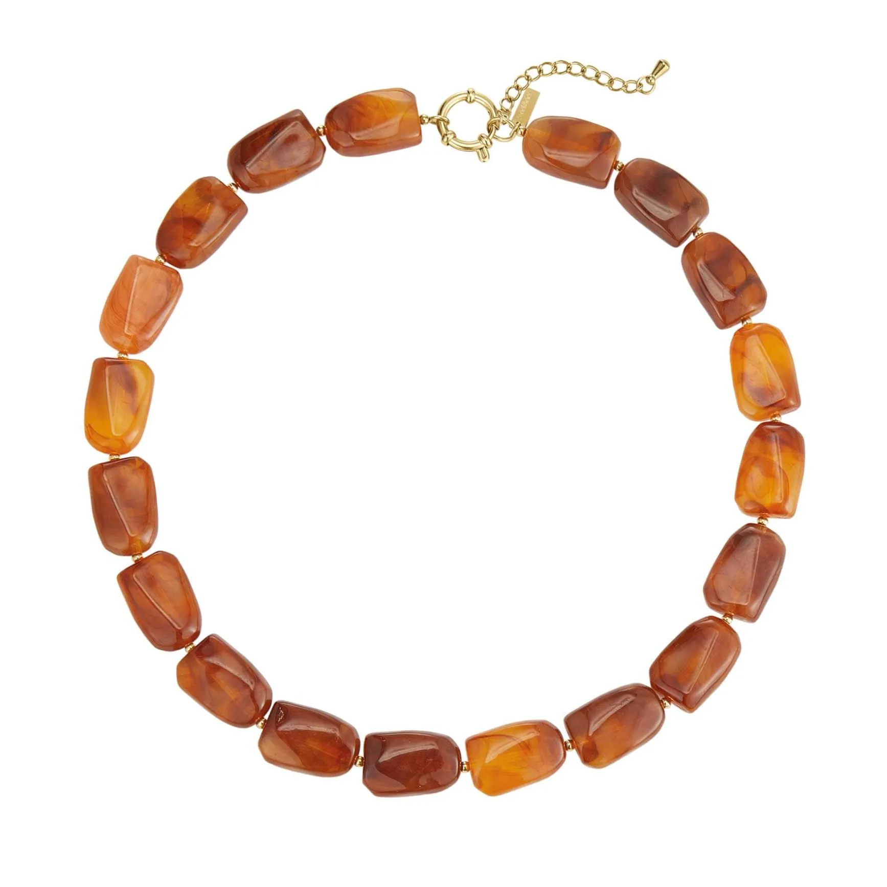 Collier Naomi marron acier doré or
