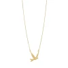 Collier Oiseau acier doré or