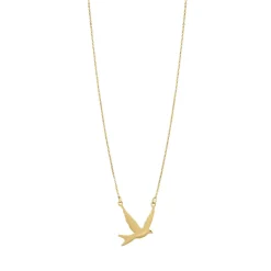 Collier Oiseau acier doré or