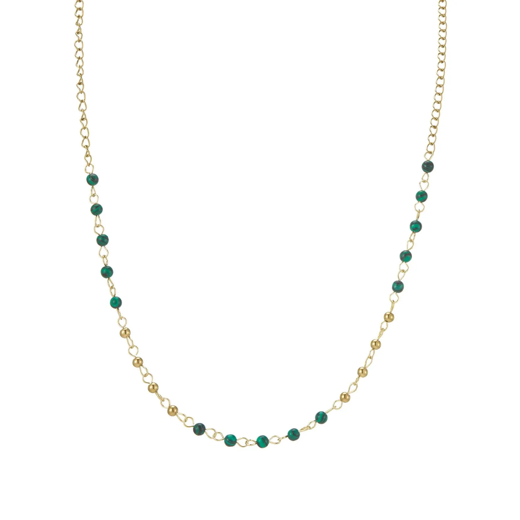 Collier Olga pierres acier doré or