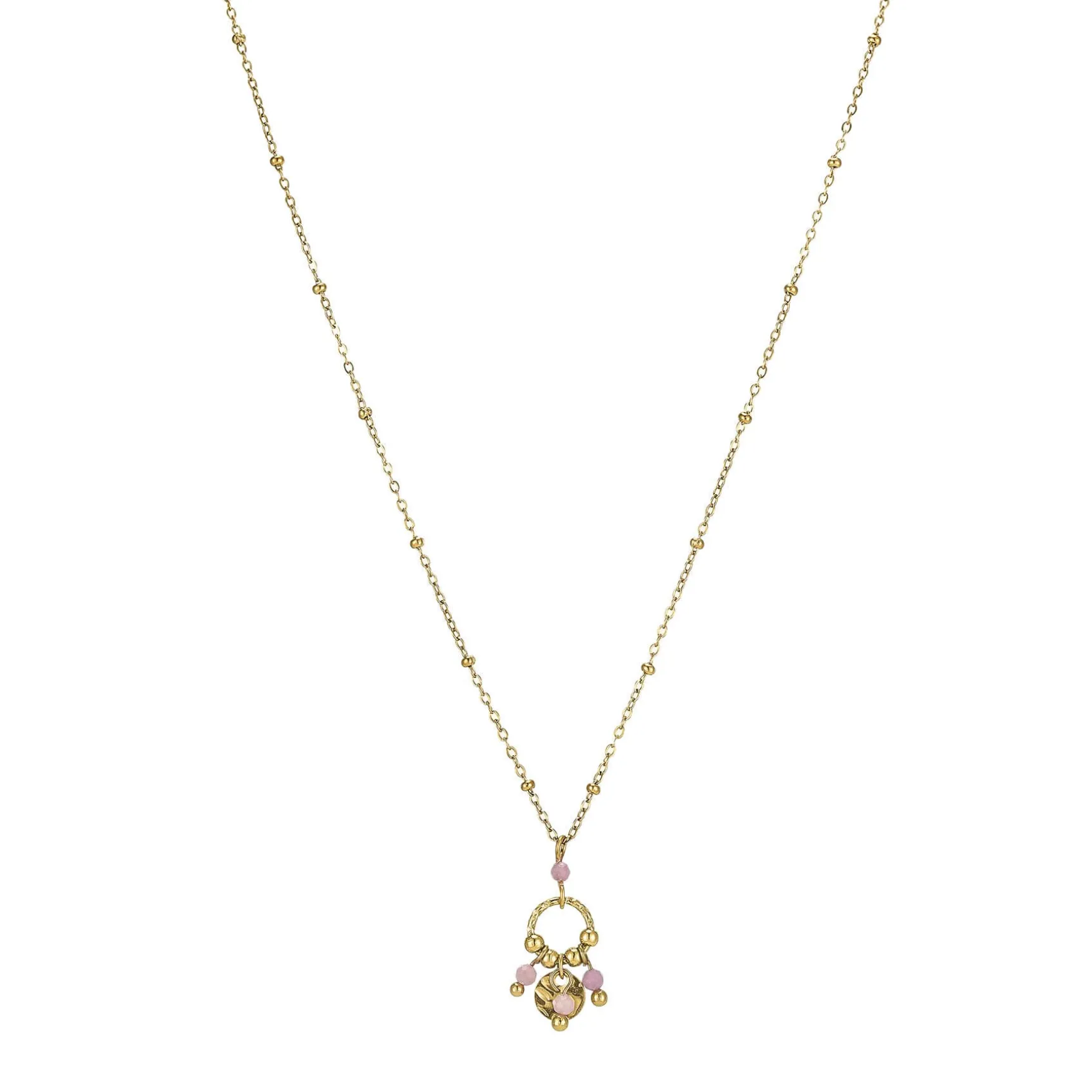 Collier Olia acier doré or et pierres