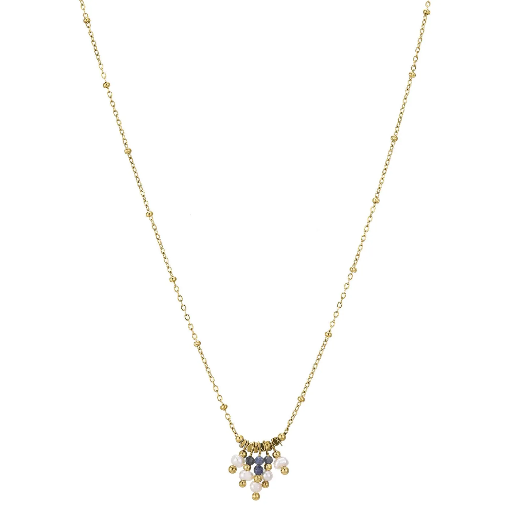 Collier Paloma pierres nacre acier doré or