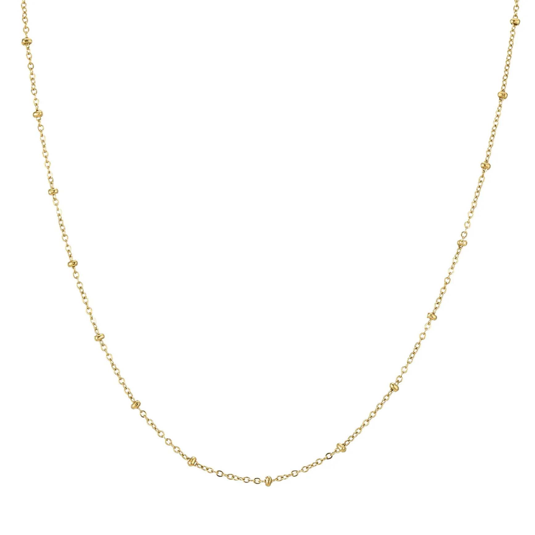 Collier Perline acier doré or