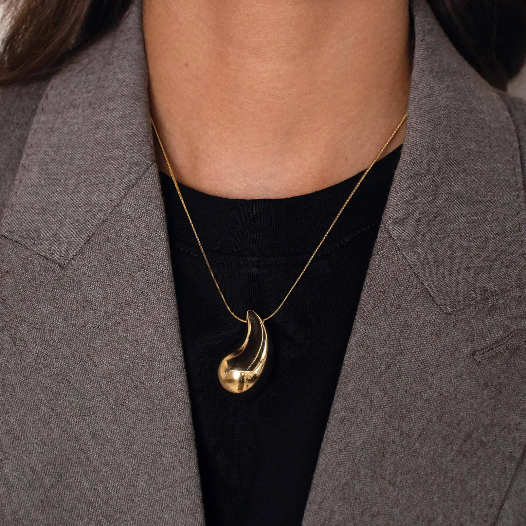 Collier Pia acier doré or