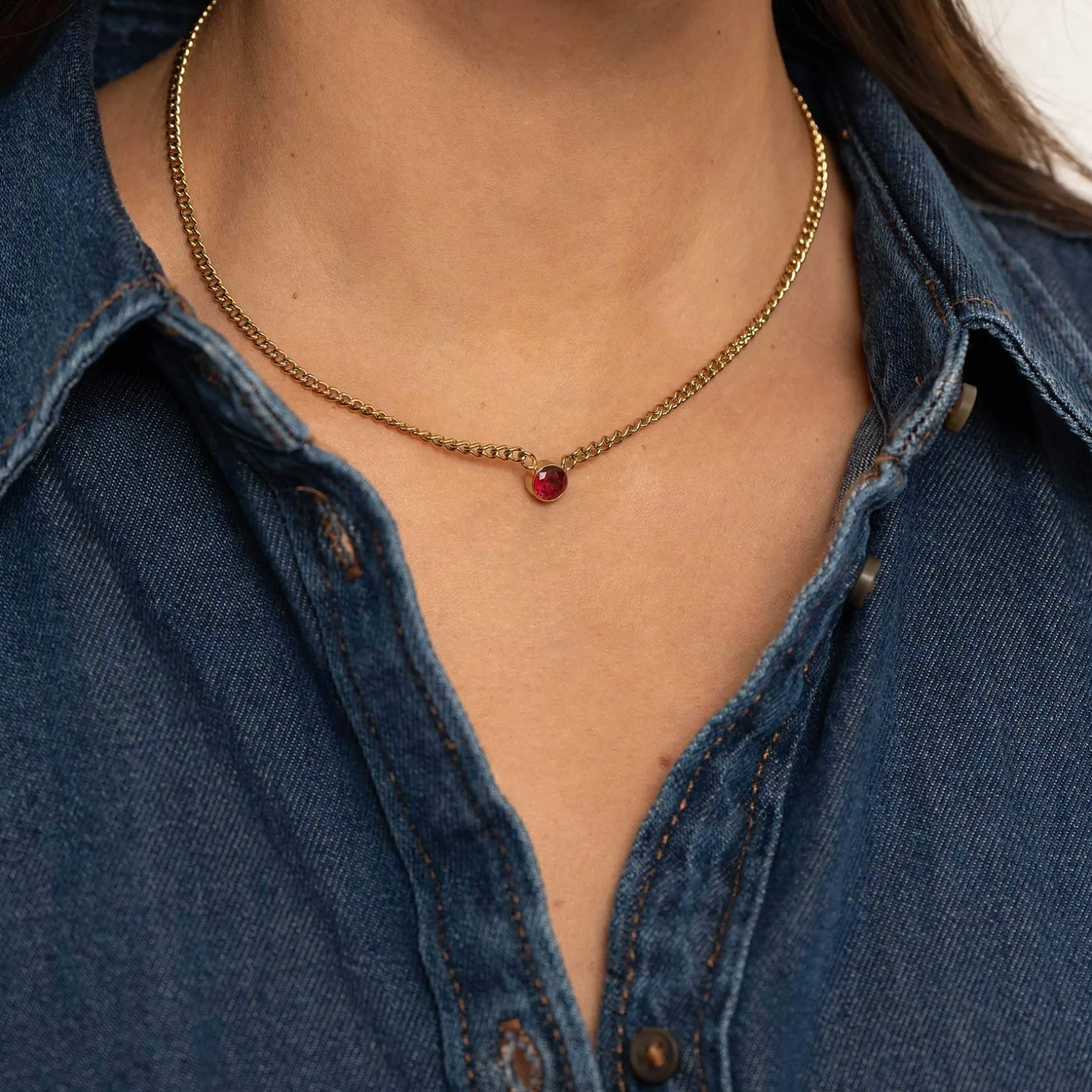 Collier Rondina zircon rouge