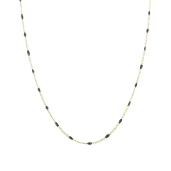 Collier Rosaire noir acier doré or