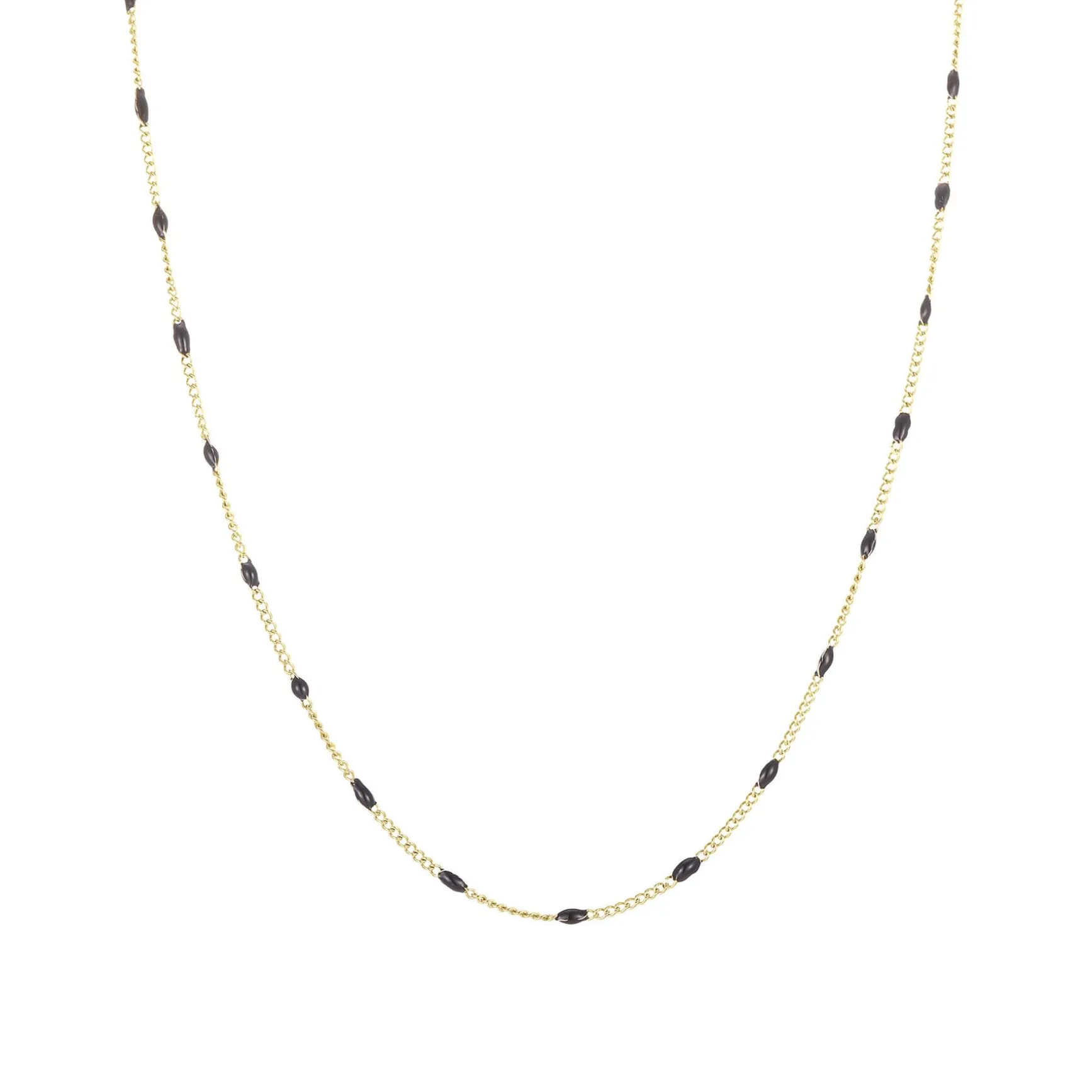 Collier Rosaire noir acier doré or